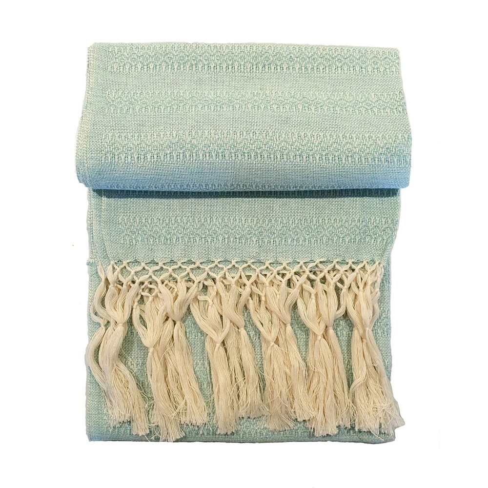 3848 Mexican Handmade Cotton Rebozo Shawl (turquoise